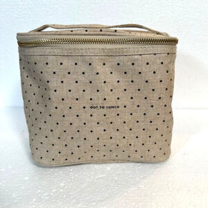 Kate Spade Out to Lunch Tote Bag Lunch Box Polka Dot Tan Insulated Handle